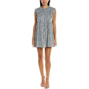 Les Rêveries Womens  Tiered Mini Dress, Blue